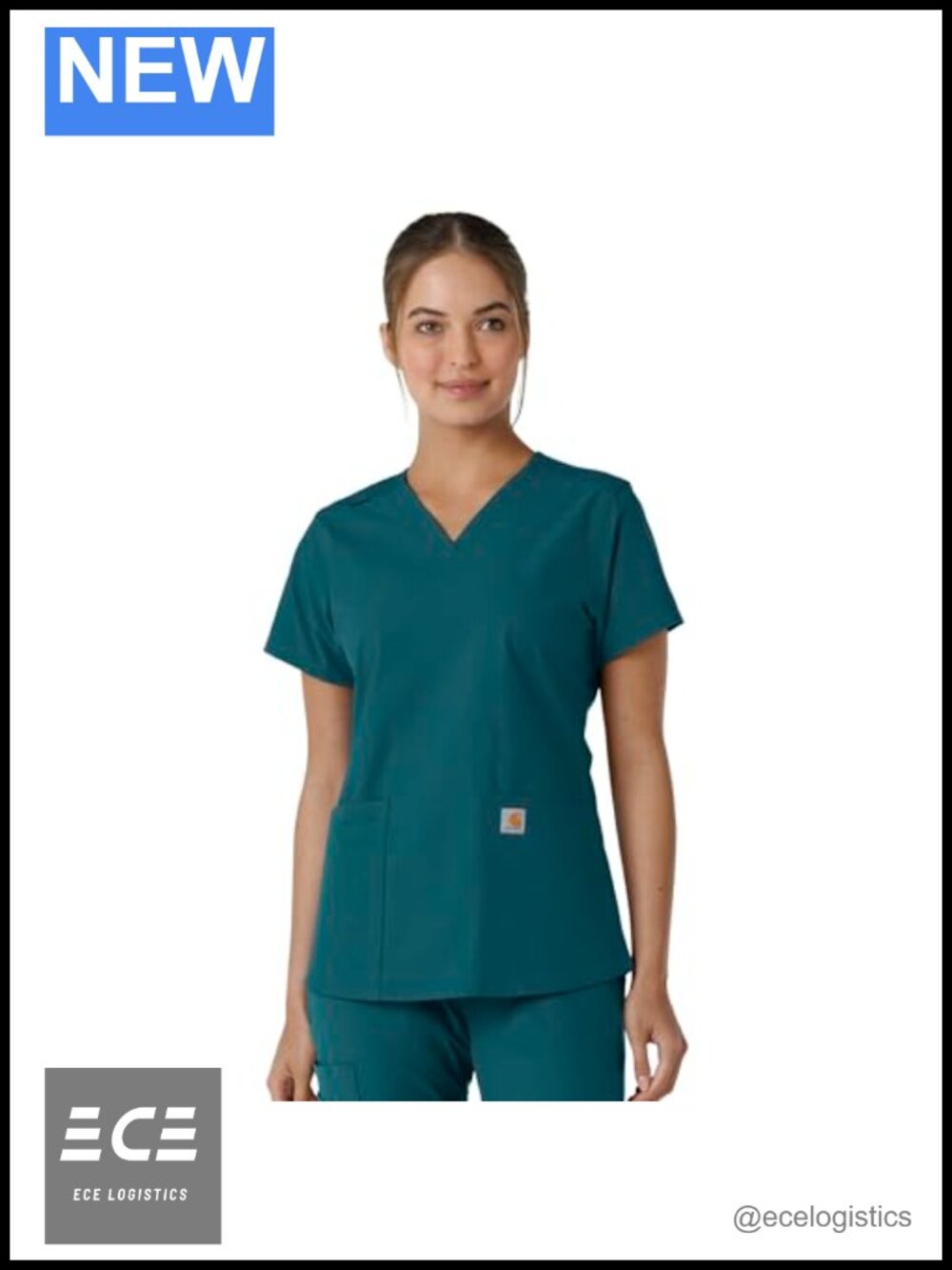Carhartt Force Cross-Flex Women's V-Neck Scrub Top 3 Pockets Modern Fit